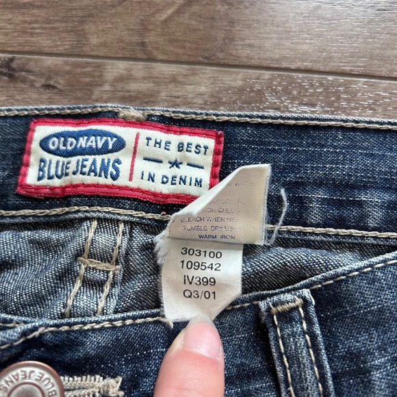 Vintage Y2K Old Navy Mid Rise Womens Bootcut Dark Wash Denim Jeans Size 28 - Picture 9 of 9